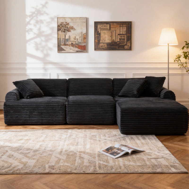 Canapé compressé avec housse amovible et lavable, conception modulaire pour les modules modulaires à disposition flexible, housses et confort