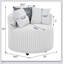Fauteuil d'appoint rembourré en velours côtelé moelleux avec roulettes, blanc cassé, parfait pour le confort et la mobilité