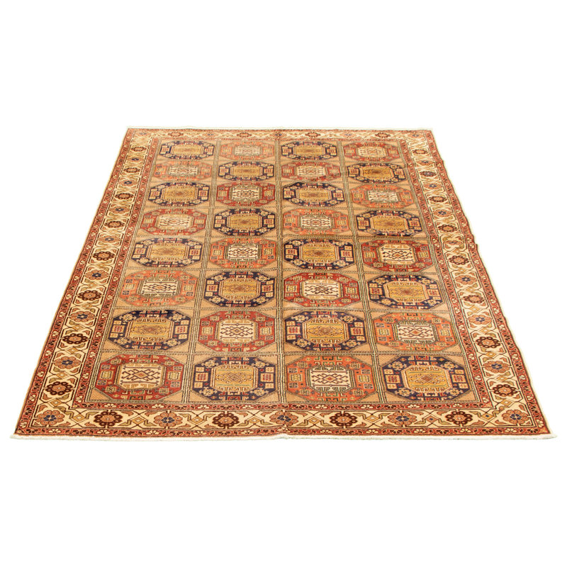 Tapis unique en laine noué à la main style années 1990 de 6 pi 6 po x 9 pi 8 po Foluke