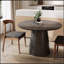Table de salle à manger ronde de 43 pouces en bois noir, plateau solide pour 2 à 4 personnes, conception compacte et élégante-1618763930-1618763908