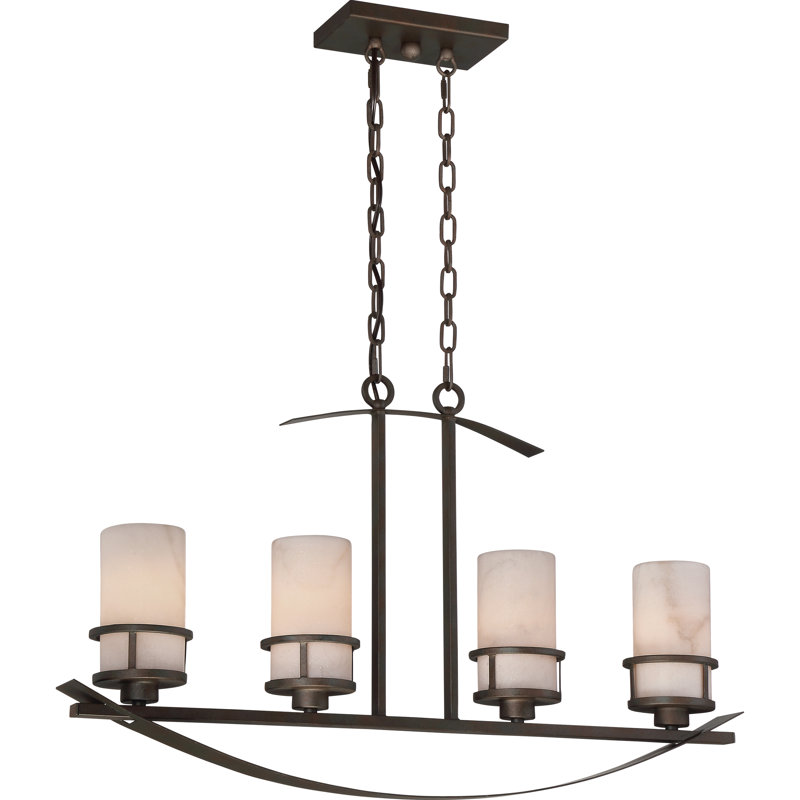 Colby 4 - Light Kitchen Island Pendant, Iron, White Onyx