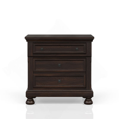 Dark Cherry Nightstand Two Drawer