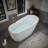 Acrylic Freestanding Bathtub, Stylish Deep Soaking Bathtub With Pop-Up Drain & Integrated Overflow, Contemporary Stand Alone Bath Tub For Bathroom Spa Or Home Upgrade, Glossy White