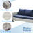 Nazime 74.02" Wide Outdoor Wicker Patio Sofa with Cushions and Ottomans-1559107435-1555962078