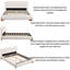 Lit tapissier luxueux avec structure en bois massif, lit plateforme moderne avec pieds et support à 12 lattes-486325332