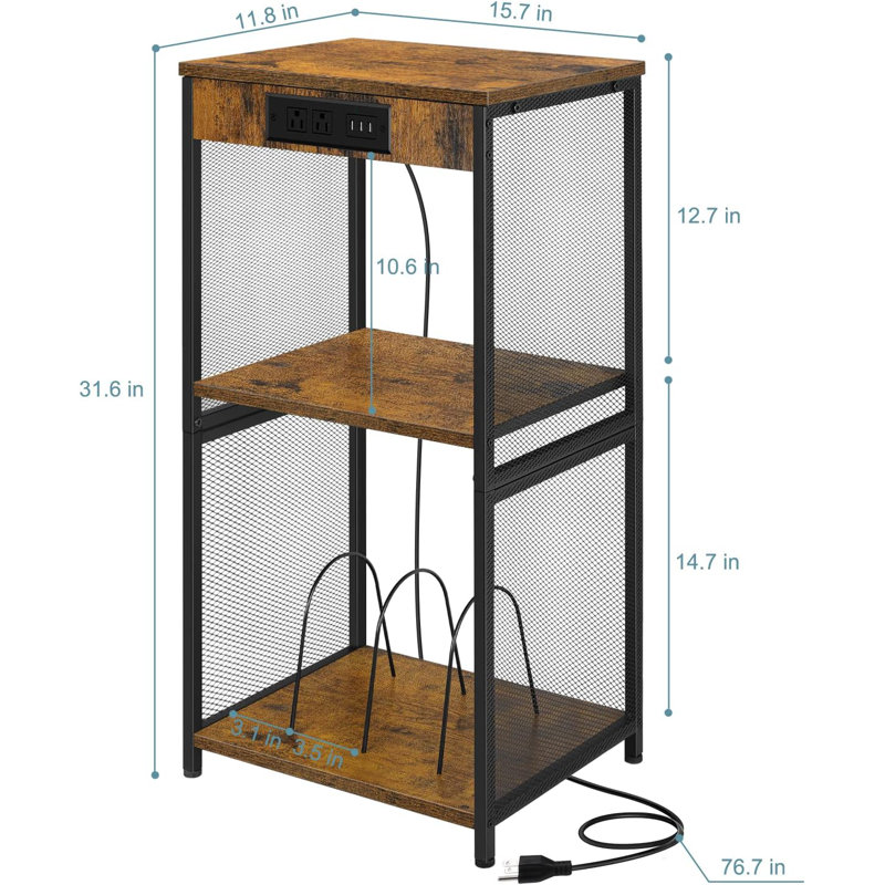 31.6'' H Media Shelves, Brown