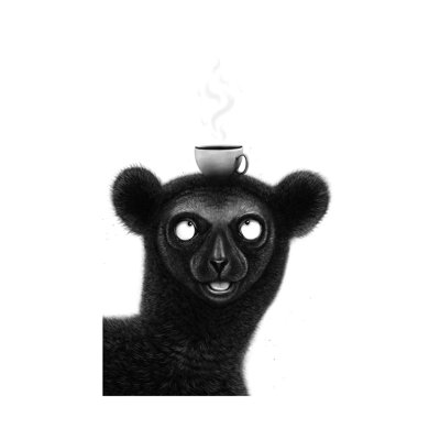 Lemur With Espresso - Wall Art Print - Wrapped Canvas