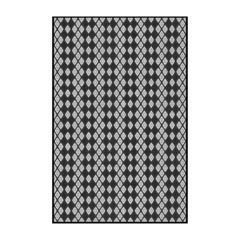 Tapis noir/beige à motifs, Rectangle 8 pi x 10 pi
