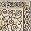 Tapis ivoire / brun foncé en laine crocheté à la main Helena-74844210