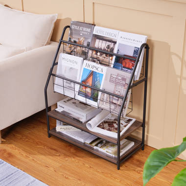 Mercury Row® Gold Metal 4 Slot Magazine Holder with Tall Stand 12 x 10 x  34 & Reviews