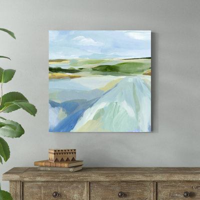 «Sky Blue Fields I» par Annie Warren - reproduction sur toile tendue