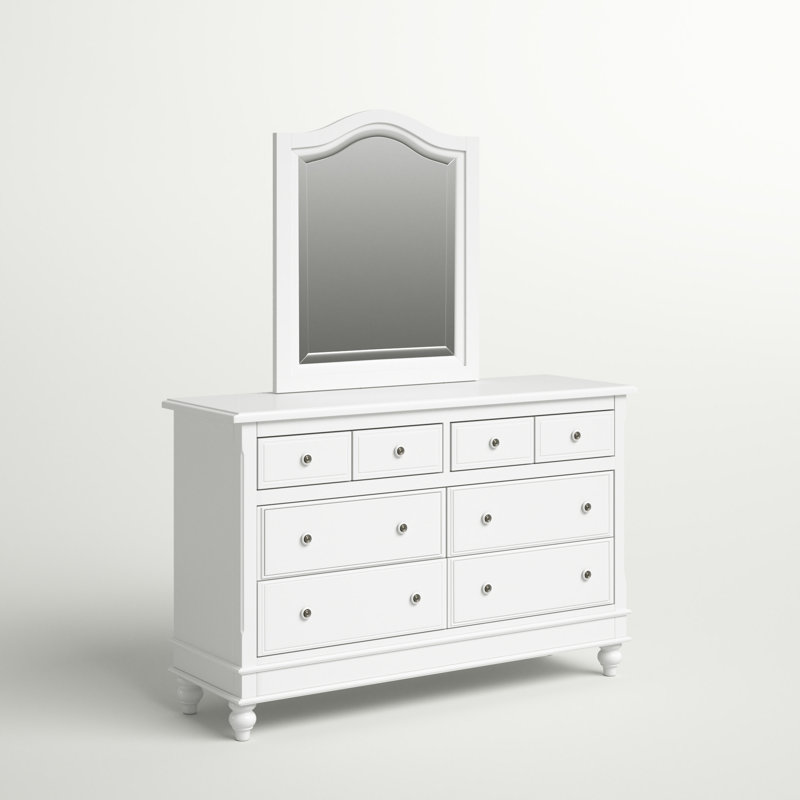 Commode double 8 tiroirs avec miroir Adriel
