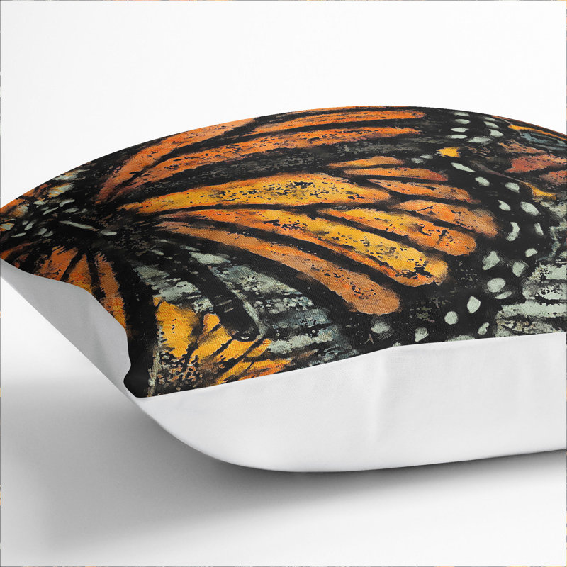 Monarch Butterflies Vol.1 Painting Square Throw Cushion, 40cm H x 40cm W x 15cm D, White
