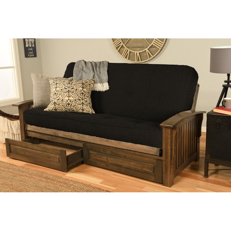 Structure de futon pleine largeur et matelas 83 po Stratford, Oui, Canton noir