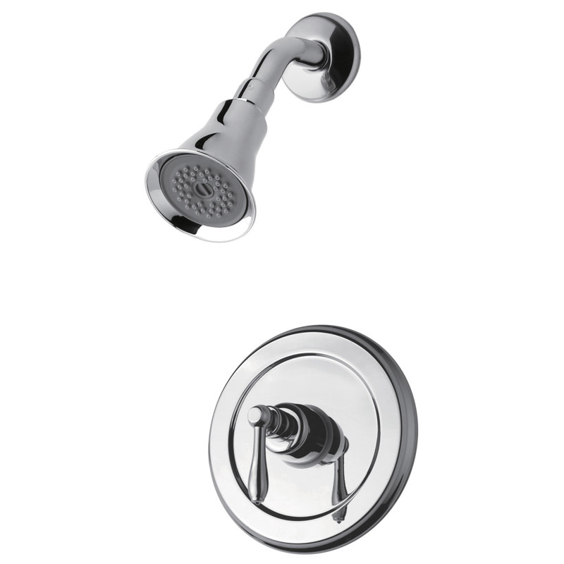 Nita Contour Shower Trim Only: 3.25" Round Shower Head, Single Handle Set & Rough-in Valve Included - Chrome Polished
