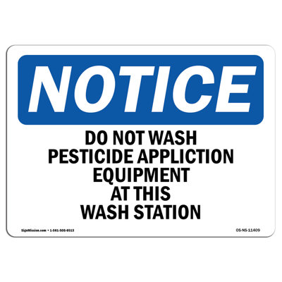 Do Not Wash Pesticide Equipment Sign