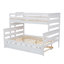 Lit superposé simple au-dessus de double en bois avec lit gigogne simple Wood-1317950652