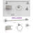 Veil 4 Pieces Bathroom Hardware Accessories Set With Towel Holder, Roll Paper Holder, Hook, Towel Ring, Brushed Nickel-121610189