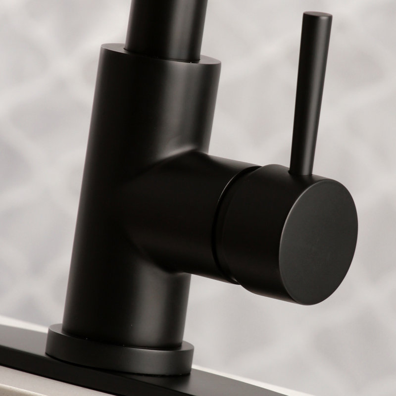 Kingston Brass Concord Single-Handle Pull-Down Kitchen Faucet, Matte Black