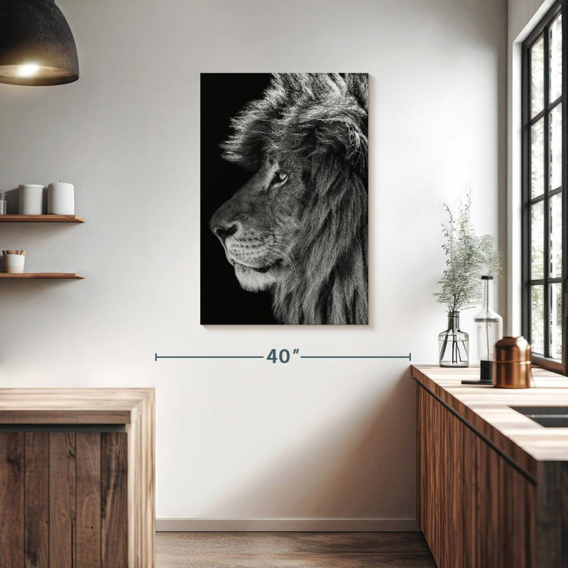 Brampt Lion Side Profile, 39" H x 26" W