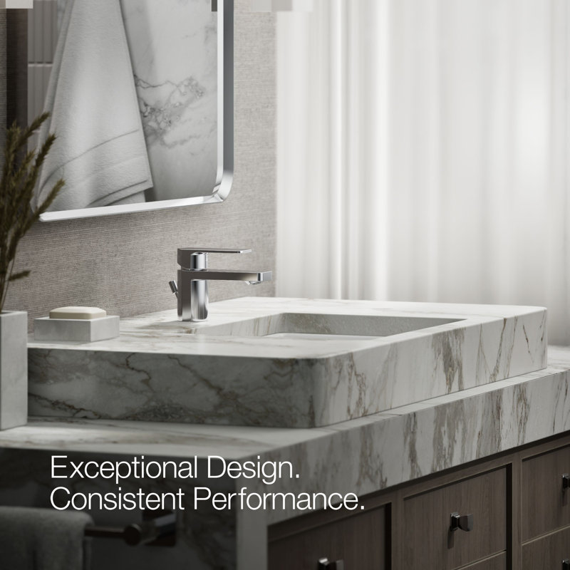 Parallel Single Hole Bathroom Faucet, Polished Chrome