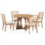Ensemble de table de salle à manger ronde pour 4 avec chaises, ensemble de table de salle à manger extensible avec rallonge centrale amovible de 16 po, ensemble de table de salle à manger rétro 5 pièces à motif géométrique unique pour la cuisine et la salle à manger-130037742-130037745-130037747-130037748