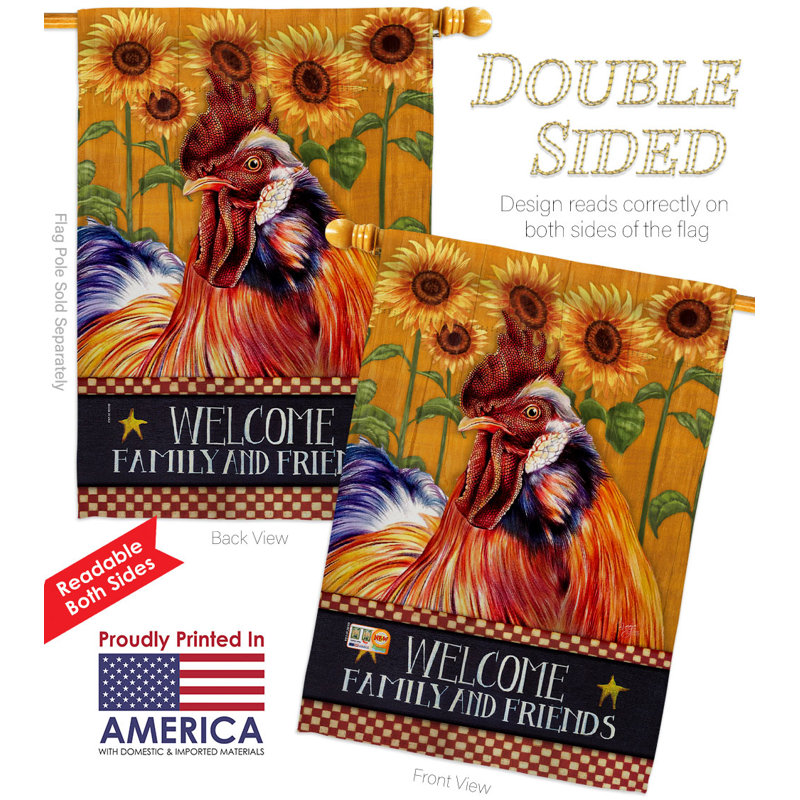 Drapeau maison 40 x 28 po Country Rooster