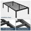 38cm H Black Metal Bed Frame With Non-slip Design, Steel Slat Support-691931850