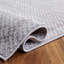 Tapis géométrique en polyester / polypropylène tissé à la machine en gris clair / gris foncé-87458414