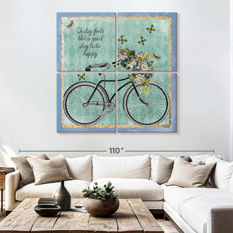 Motif floral rétro Tergel, H 74 po x l 74 po