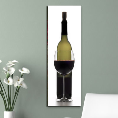 Red Wine on White 1 Piece Wrapped Canvas Wall Art