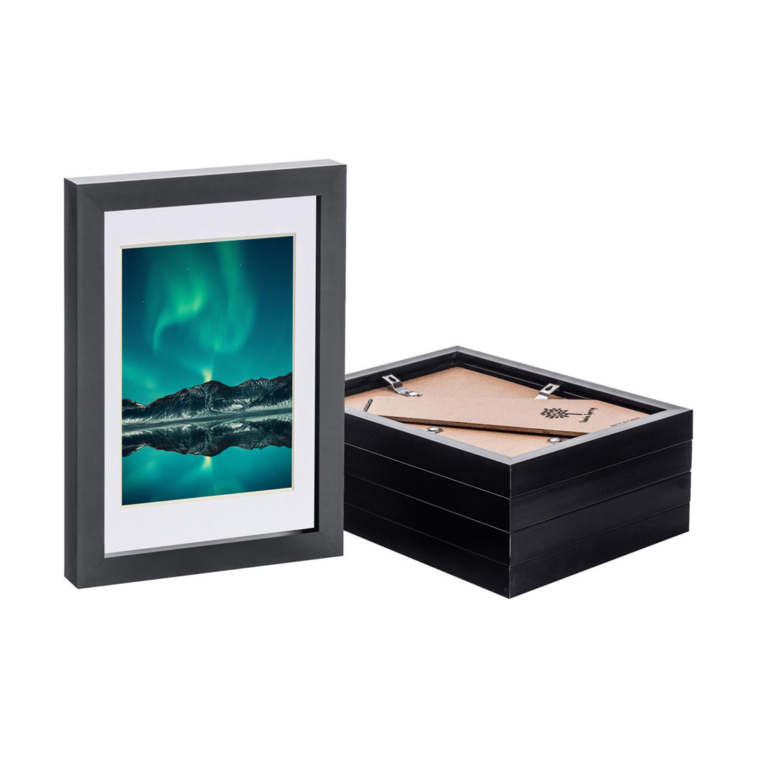 Photo Frames with 4" x 6" Mount - A5 (6" x 8") - Black/White