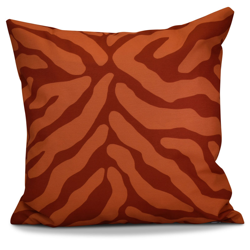 Housse et insert de coussin d'extérieur carré Flora and Fauna, H 18 po x l 18 po x p 2 po, Orange