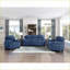 Chaise de salon moderne bleu royal avec capitonnage, structure en bois massif | Bleu | Bois massif