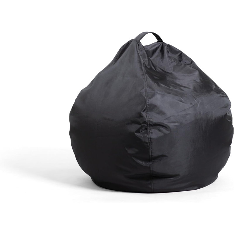 Classic Bean Bag Chair, Black Smartmax, Durable Polyester Nylon Blend, 2 Feet Teardrop