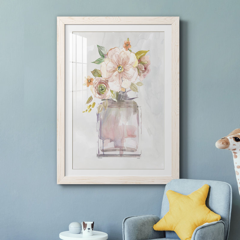 Mini Bouquet I - Peinture encadrée, H 31,5 po x l 23,5 po x P 1,5 po, Toile blanche encadrée