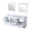 Meuble-lavabo double l 80 po x P 22 po, comptoir en quartz blanc et miroirs de 30 po-258950099
