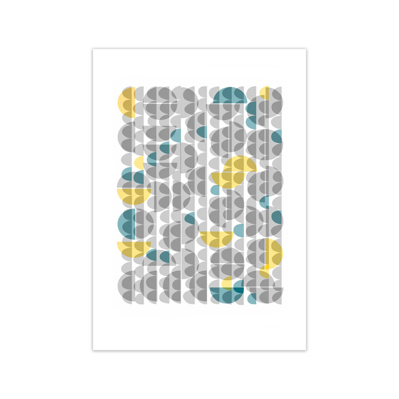 Geometric Grey And Yellow B Original - Print, 30cm H x 21cm W x 1cm D, No Frame