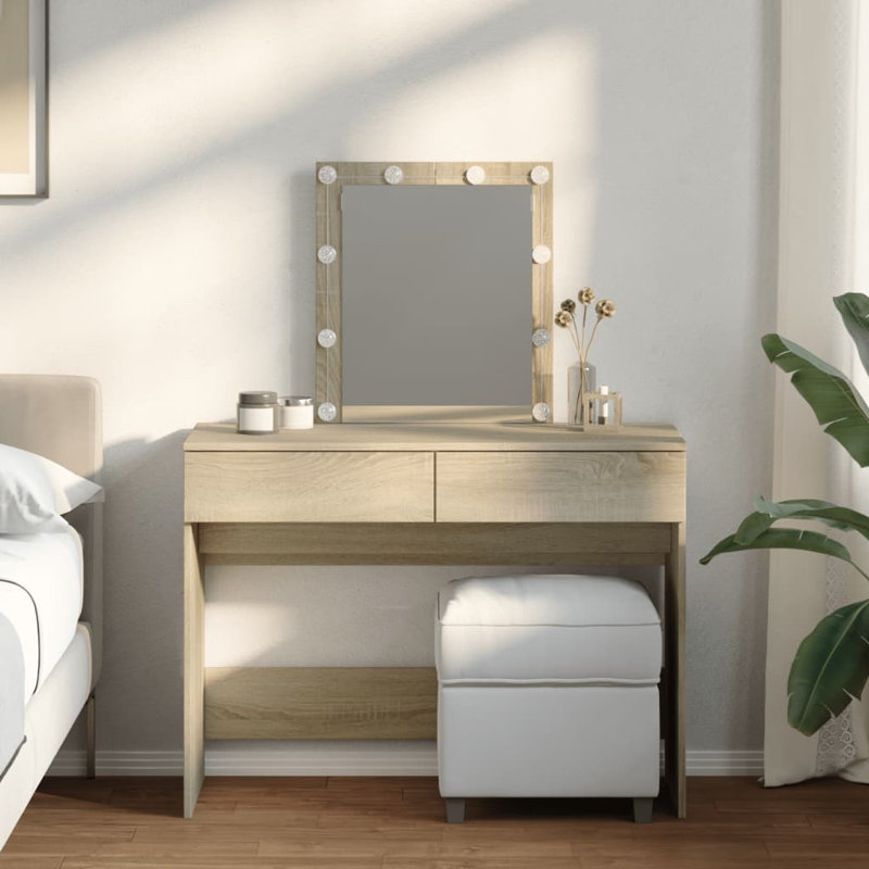 Dressing Table with Mirror, Sonoma Oak