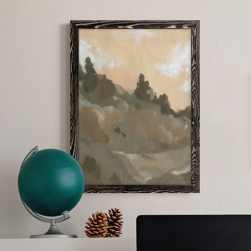 Hillside Walking Path II - peinture sur toile encadrée, H 20 po x l 17 po x P 1 po, Érable, Érable