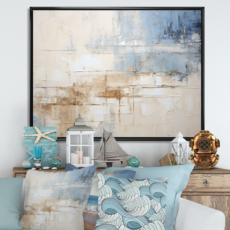 Plourde - Coastal Minimalisme, reproduction d'art sur toile encadrée, Cadre flottant noir, H 12 po x l 20 po x P 1 po