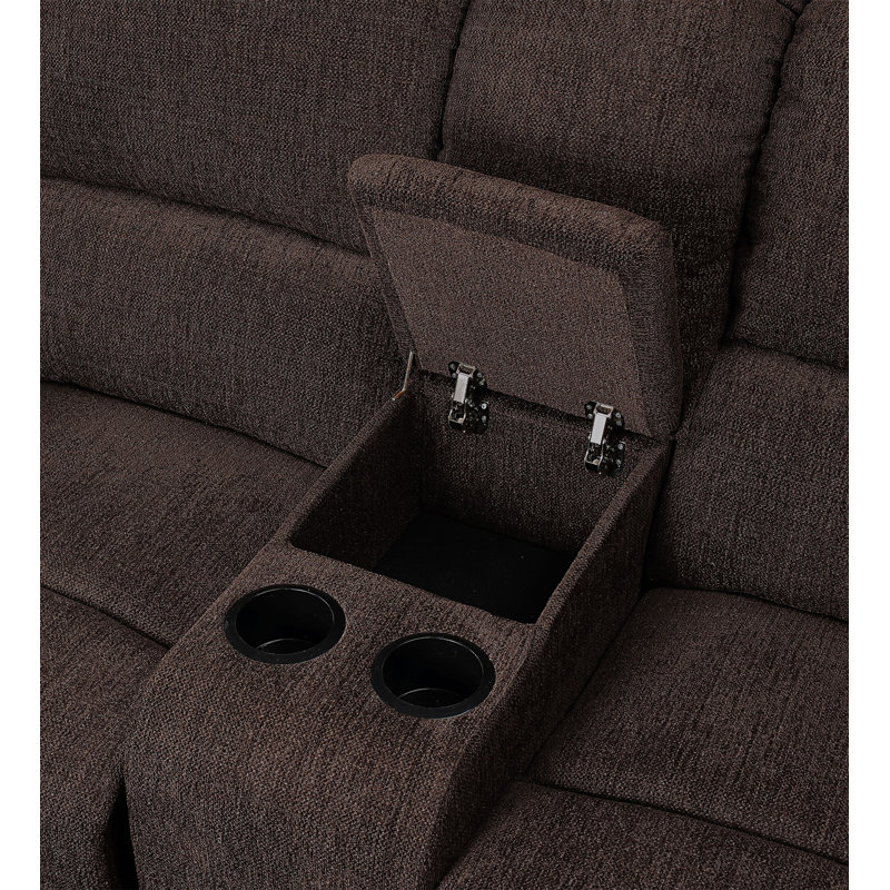 Zslater Chenille Pillow Top Arm Reclining Loveseat, 39" H x 70" W x 39" D, Brown Chenille