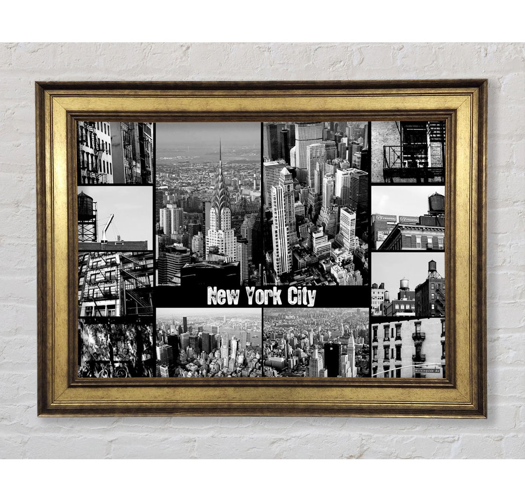 New York City Collage - Einzelne Bilderrahmen Kunstdrucke