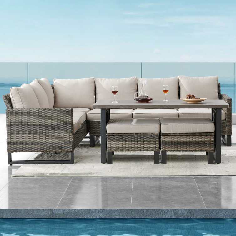 Soyab 5 - Person Modular Patio Conversation Sets with Cushions