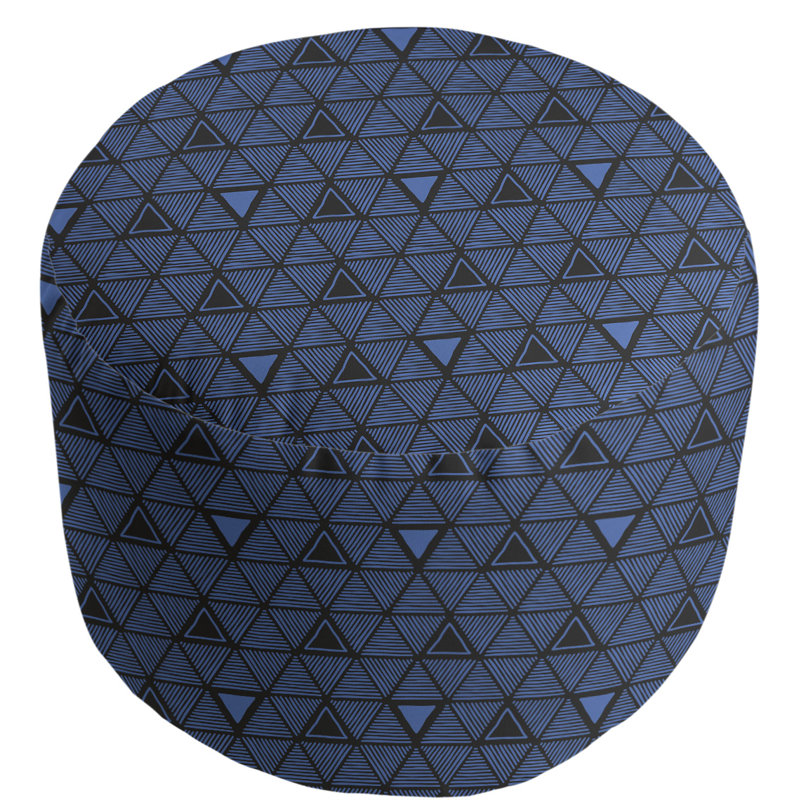 Upholstered Pouf, Dark Blue