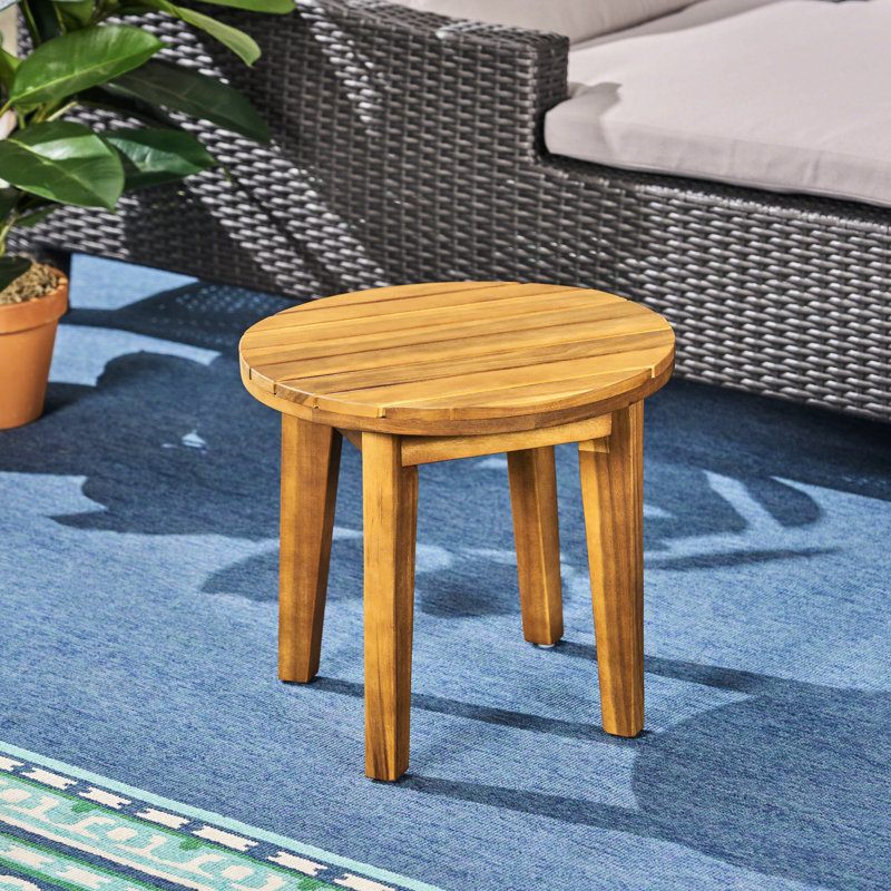 Table d'appoint rustique en bois 16 po, finition, attrait extérieur, intempéries, Teck