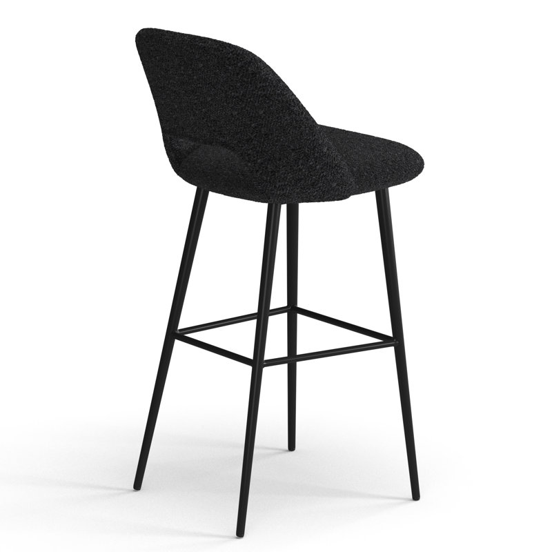 Tabouret de bar et de comptoir Valdez Boucle, Tabouret de bar (siège d'une hauteur de 29 po), Bouclé noir