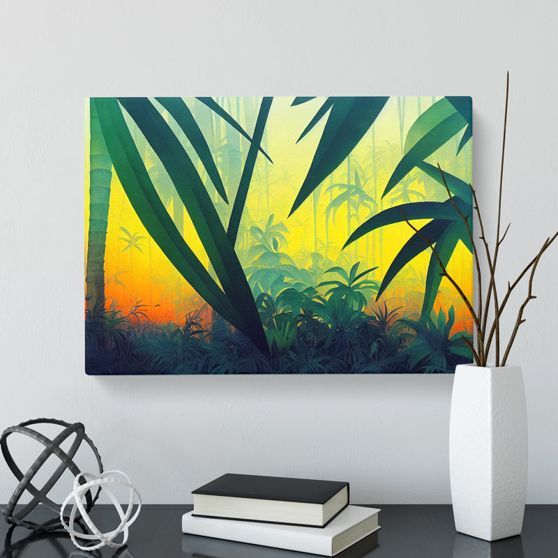 Watercolour Jungle Vol.4 - Wrapped Canvas, 35cm H x 50cm W x 3cm D