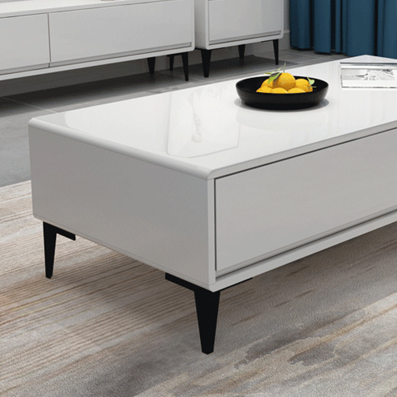 Table basse moderne de style crème minimaliste, 15.74" H x 47.24" L x 23.62" W