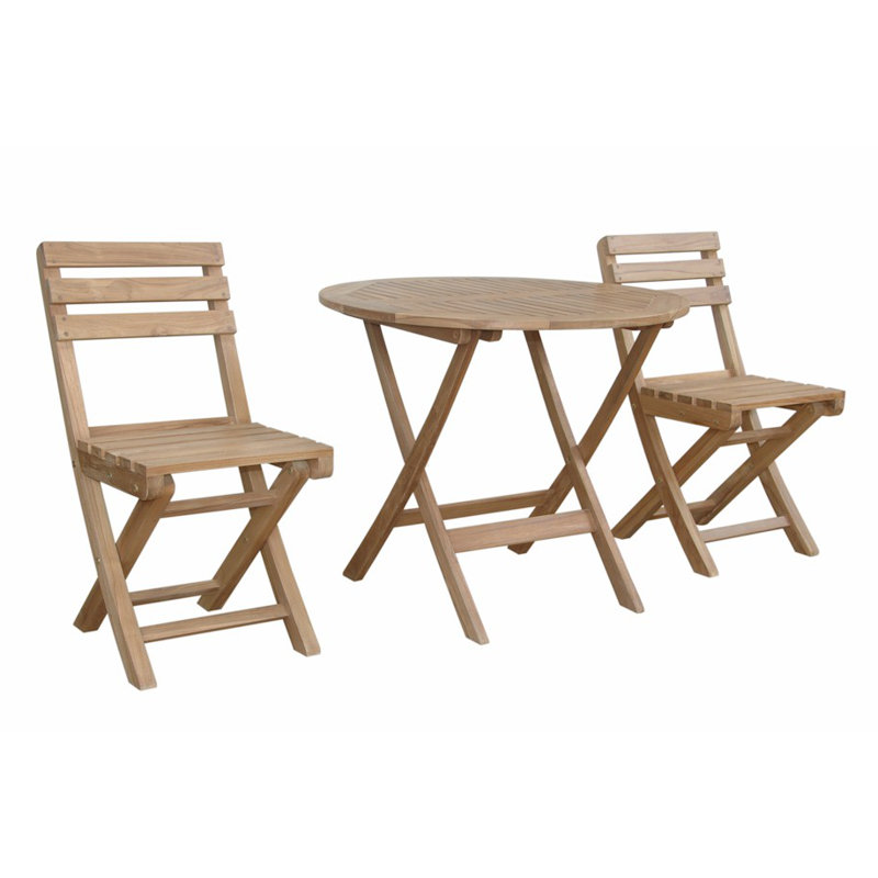 Girtrue Outdoor 3 - Piece Teak Bistro Set, (No Cushion)